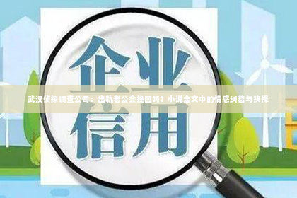 武汉侦探调查公司：出轨老公会挽回吗？小说全文中的情感纠葛与抉择