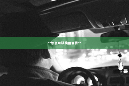 **怎么可以挽回爱情**
