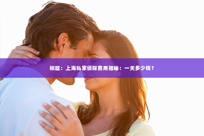标题：上海私家侦探费用揭秘：一天多少钱？