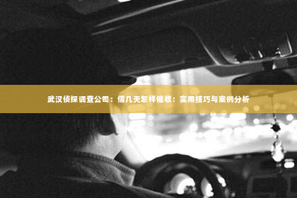 武汉侦探调查公司：借几天怎样催收：实用技巧与案例分析