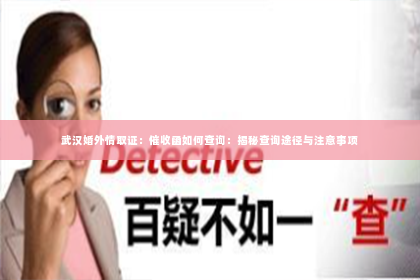 武汉婚外情取证：催收函如何查询：揭秘查询途径与注意事项