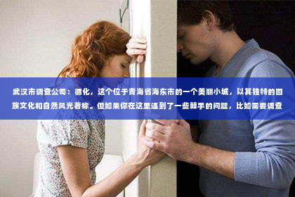 武汉市调查公司：循化，这个位于青海省海东市的一个美丽小城，以其独特的回族文化和自然风光著称。但如果你在这里遇到了一些棘手的问题，比如需要调查某个事件或者寻找失散多年的亲人，那么你可能会好奇：循化有没有私家侦探所呢？