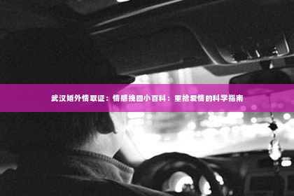 武汉婚外情取证：情感挽回小百科：重拾爱情的科学指南