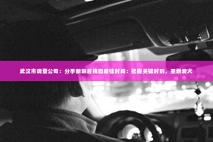 武汉市调查公司：分手断联后挽回最佳时间：把握关键时刻，重燃爱火