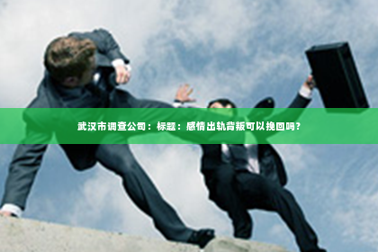 武汉市调查公司：标题：感情出轨背叛可以挽回吗？