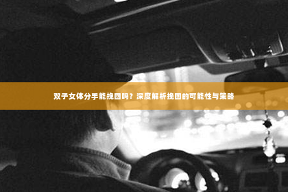 双子女体分手能挽回吗？深度解析挽回的可能性与策略