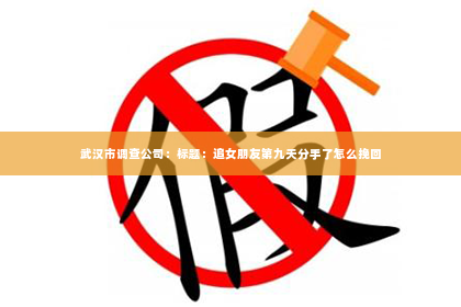 武汉市调查公司：标题：追女朋友第九天分手了怎么挽回