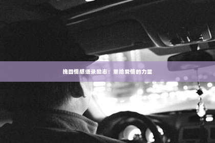 挽回情感语录励志：重拾爱情的力量