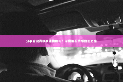 分手后没有联系能挽回吗？深度解析情感挽回之路