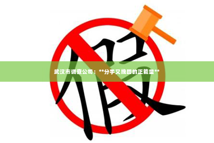 武汉市调查公司：**分手又挽回的正能量**