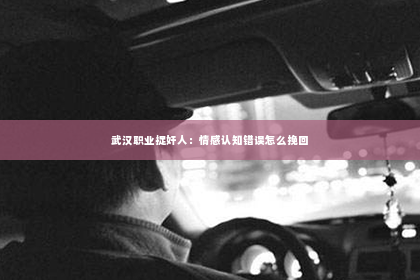 武汉职业捉奸人：情感认知错误怎么挽回