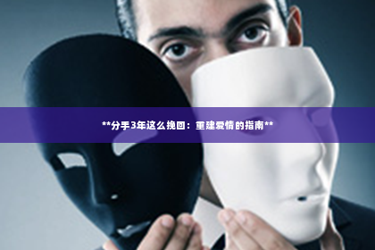 **分手3年这么挽回：重建爱情的指南**