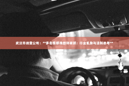 武汉市调查公司：**多名情感挽回师被抓：行业乱象与法制思考**